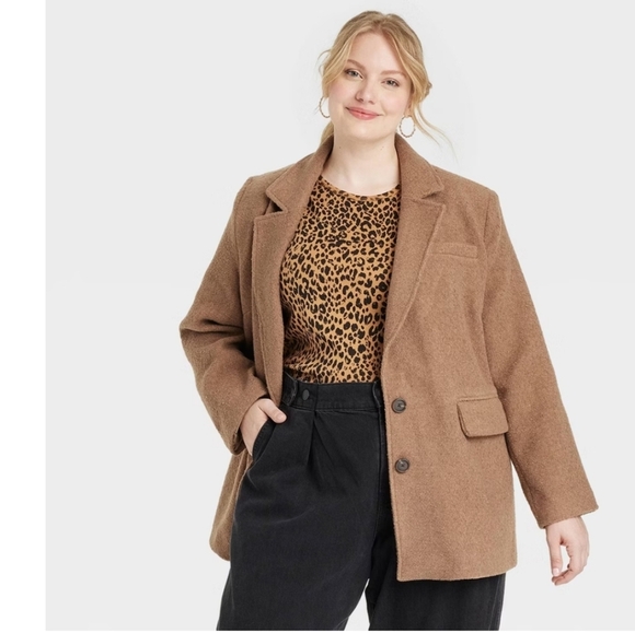 Women's Oversized Blazer - Universal Thread Tan XXL - Picture 1 of 16